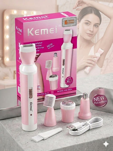 Kemei KM-3024 4-in-1 Electric Shaver & Hair Removal Kit