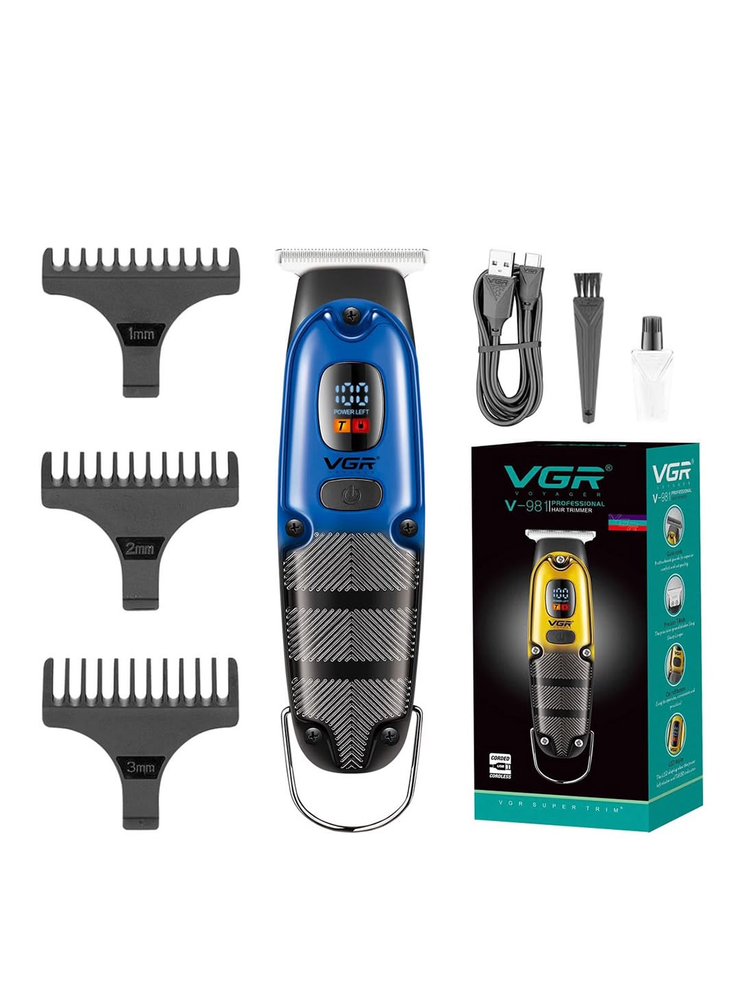 VGR V-981 Professional Hair Trimmer | Corded & Cordless Rechargeable Clipper