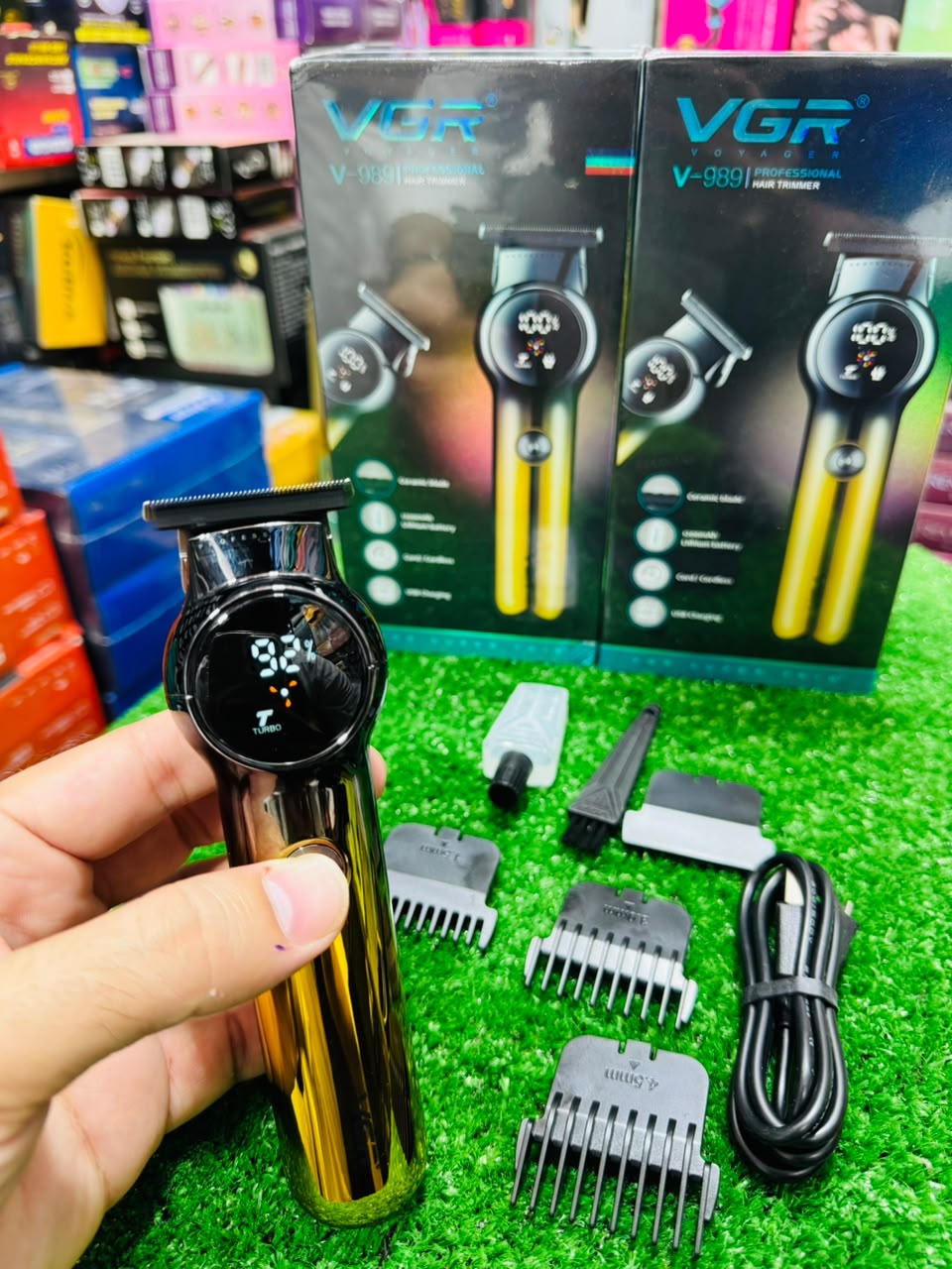 VGR V-9891 Professional Hair Trimmer | Cordless Rechargeable Beard & Hair Clipper with Digital Display