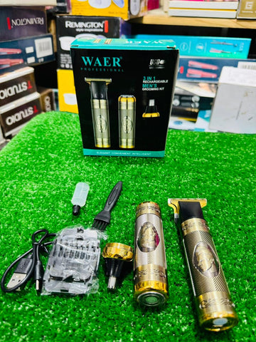 WAER Professional 3-in-1 Rechargeable Men’s Grooming Kit
